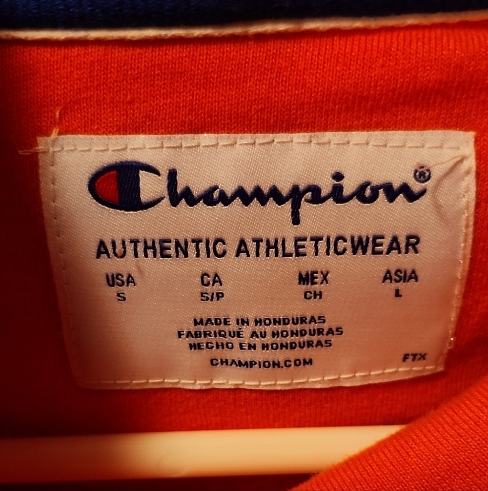 Champion Vibrant Orange Hoodie with Graphic Design - Picture 3 of 3